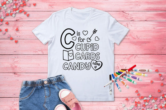 Cupid Cards and Candy Coloring Shirt